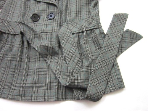FULL TILT DOUBLE BUTTON PLAID RUFFLE WOMEN'S BLAZER TOP SIZE MEDIUM - Picture 6 of 6