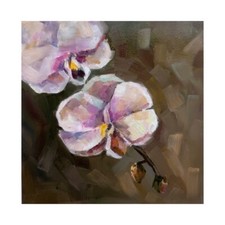 Original Orhid Painting Flowers Oil Painting White Orhid Art Floral Painting