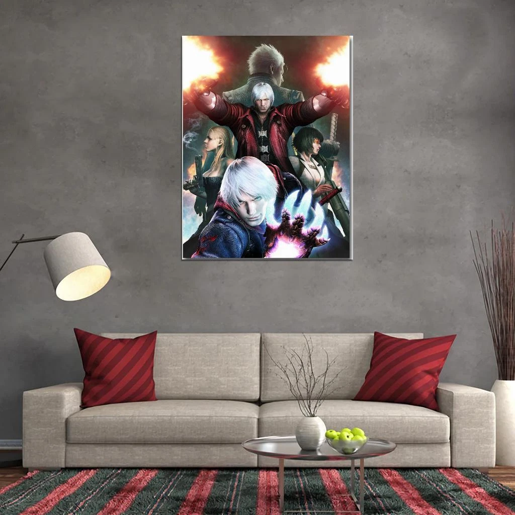 Gaming Poster Devil May Cry Dante Poster Decorative Painting Canvas Wall  Art Living Room Posters Bedroom Painting 12x18inch(30x45cm)