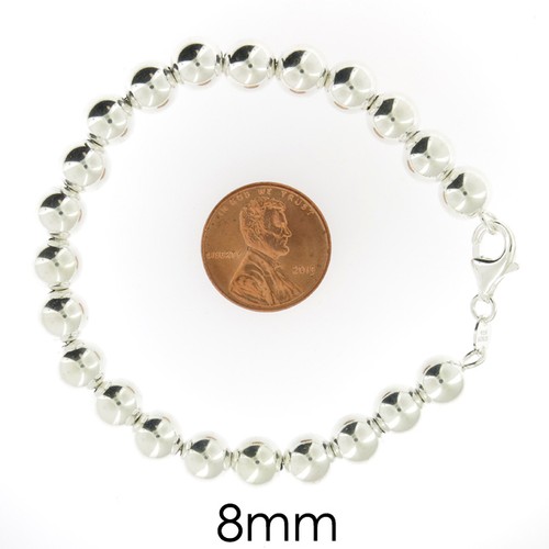 925 Sterling Silver Ball Bead Chain Necklace or Bracelet .925 Italy All Sizes - Picture 11 of 11