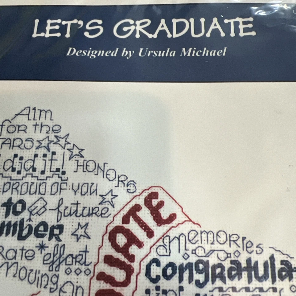 Let's Graduate Cross Stitch KIT Personalize Yourself Imaginating NEW 14 Ct Aida - Image 3 of 4