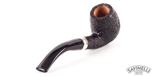 PIPA SAVINELLI TREVI 602 6/9mm BILLIARD CURVA RADICA RUSTICATA NERA - Picture 3 of 3