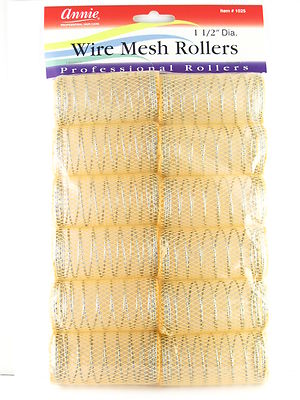 ANNIE 1-1/2'' X-LARGE WIRE MESH HAIR ROLLERS - 12 PCS. (1025)