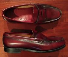 G H BASS Weejuns Men's Burgundy Leather Penny Loafers Shoes 8.5EE