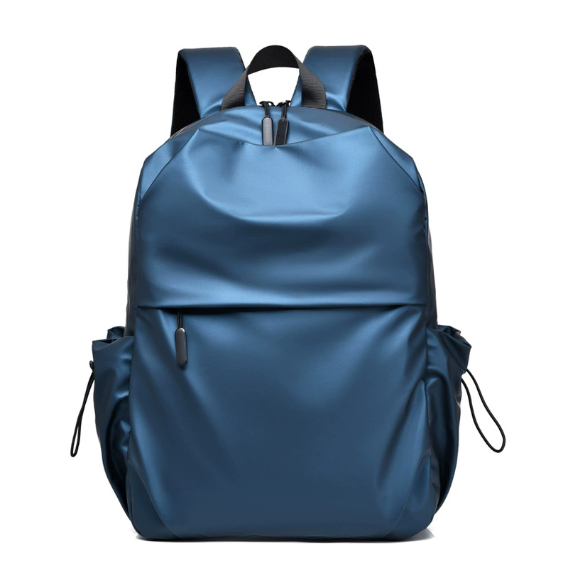 Backpack computer bag, Blue daily school bag, classic style soft.