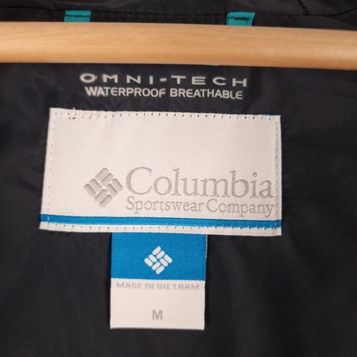 Columbia Rain Coat Jacket Womens Medium Teal Blue Arcadia Hooded Waterproof Hike - Picture 18 of 20