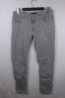 NUDIE Denim Grey Stretch SKINNY LIN Jeans Size W34 L32 | eBay
