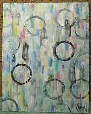 AN ACT OF LOVE 8x10 oil painting new wood abstract art original signed Crowell  