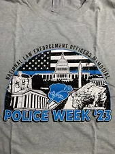 National Police Week 2023 T-shirt Mens Gray Washington DC New Officers Memorial