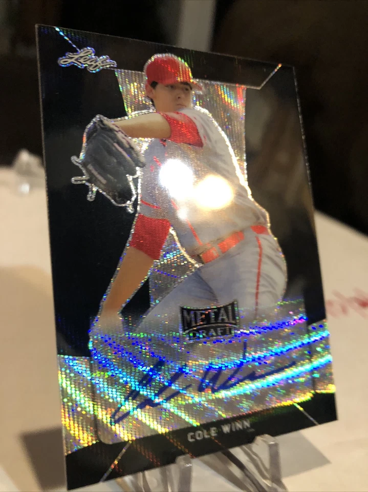 2018 Leaf Metal Draft Cole Winn Black Wave Prismatic Auto RC #3/7 No.BA-CW1 - Image 4 of 4