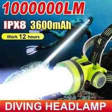 LED Diving Headlamp Professional Diving Head Flashlight Scuba Fishing Torch