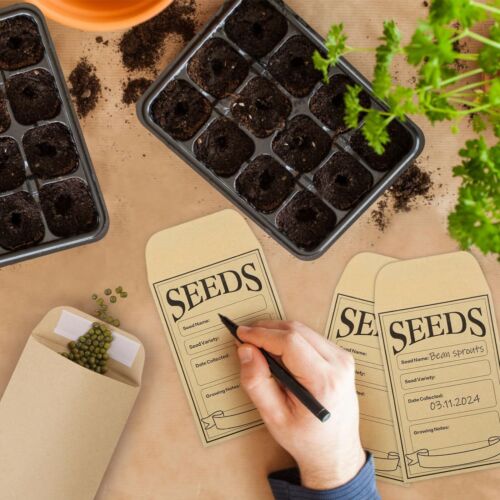 100 Pcs Seed Packets Envelopes Seed Saving Packets for Flower Vegetables - Picture 4 of 6