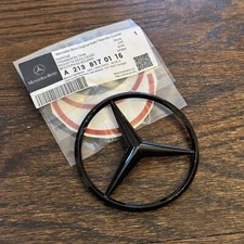 W213 SEDAN Mercedes GLOSS BLACK Star Emblem Rear Trunk Lid Logo Badge AMG E350