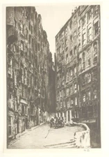 EDINBURGH SAUT BUCKETS NINIAN'S ROW Vintage 1928 Print of an Etching