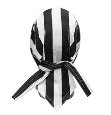 Prisoner Convict Black White Stripe head wrap Skull Cap Durag Sweatband Capsmith