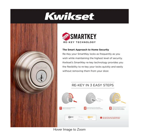 Kwikset Juno 991J 15 Door Knob and Single Cylinder Deadbolt Set Satin