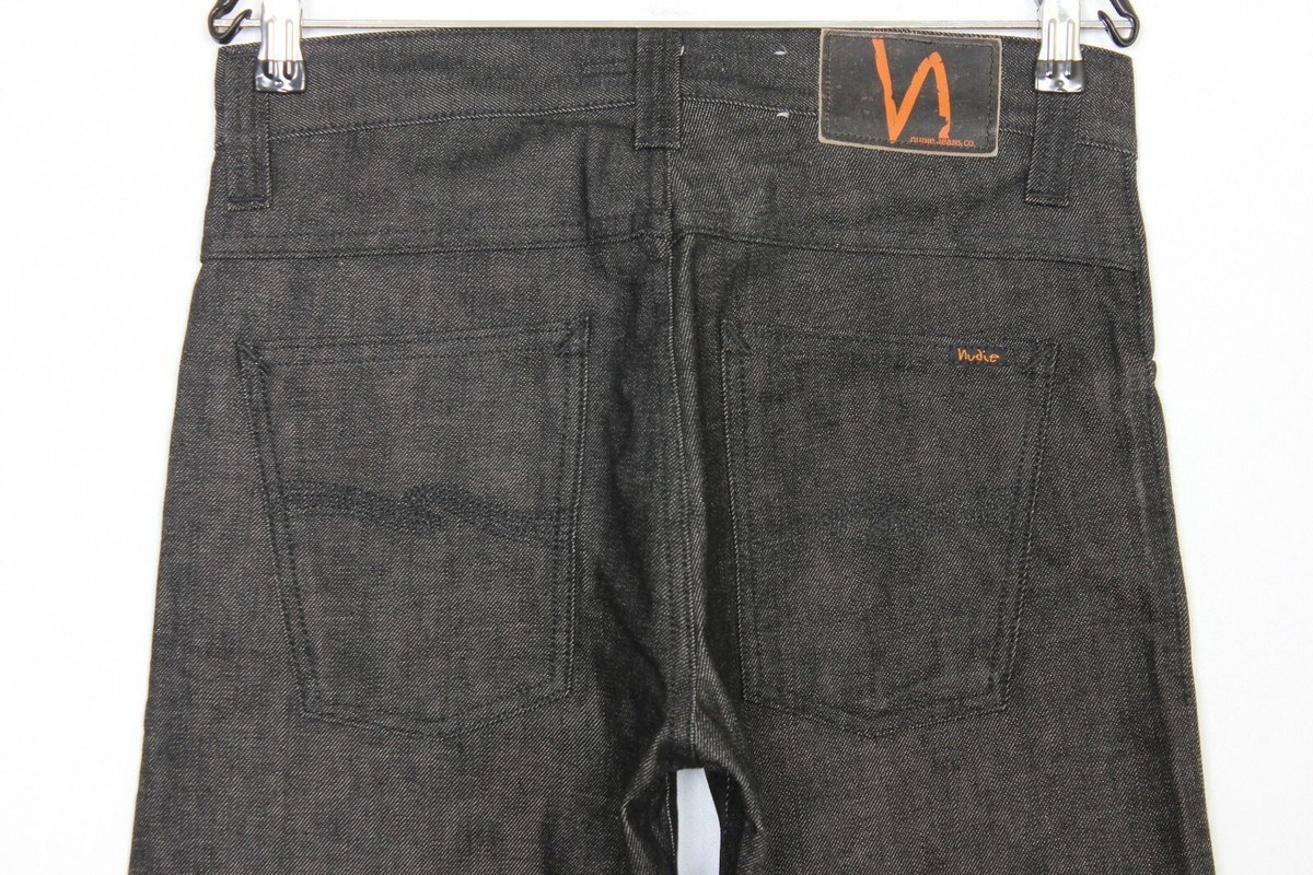 NUDIE AVERAGE JOE DRY BLACK SELVAGE NJ1601 Jeans Men Size W29 L34 
