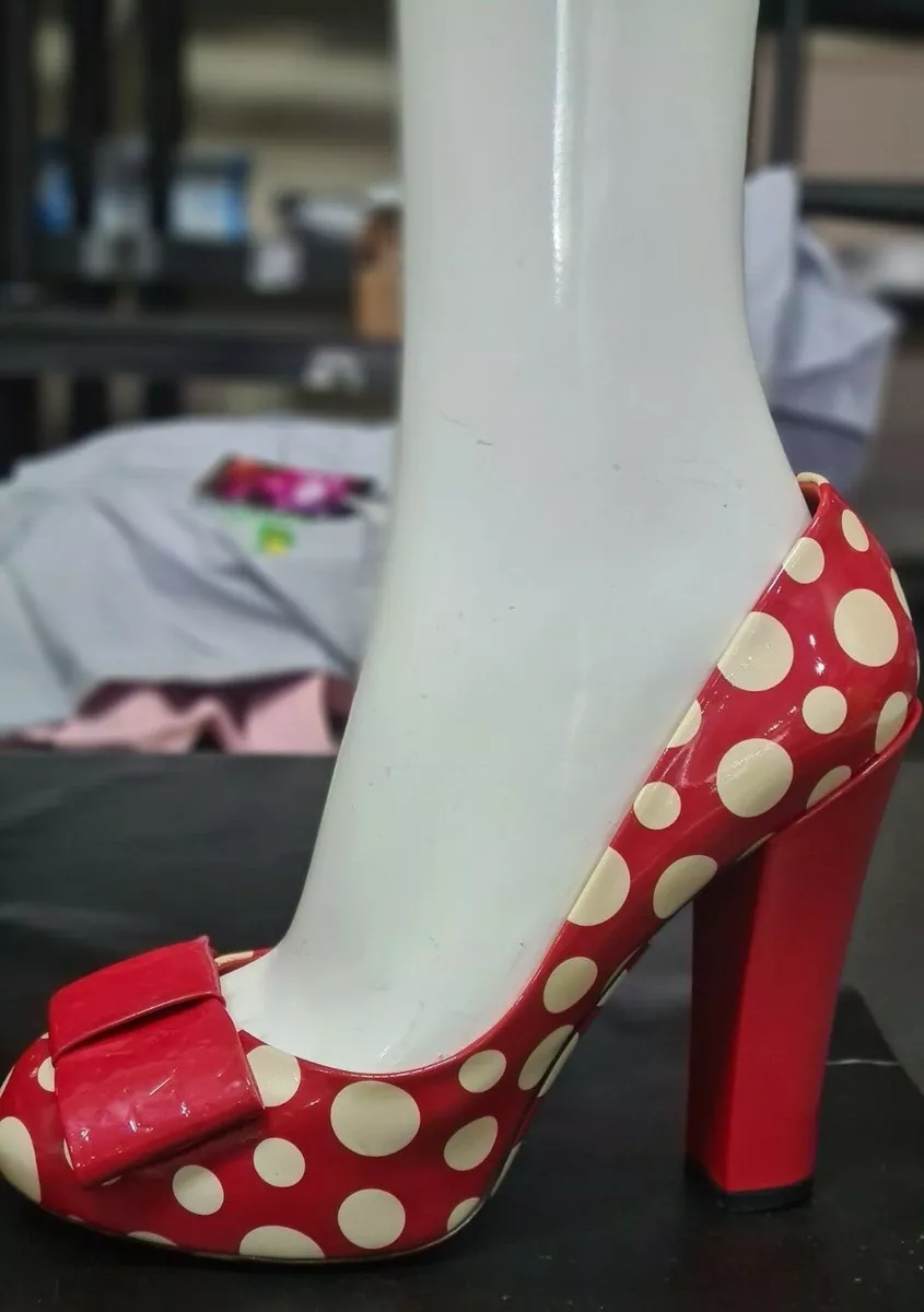 Louis Vuitton Yayoi Kusama Red White Polka Dot Heels Shoes Size