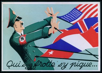 Russia UK France USA flag hurt Hitler WWII ww2 war anti nazi old 1940s
