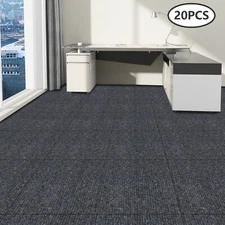 Rug Square Carpet Floor Carpet Adsorption Type Self-adhesive Carpet 20 Pcs Grey