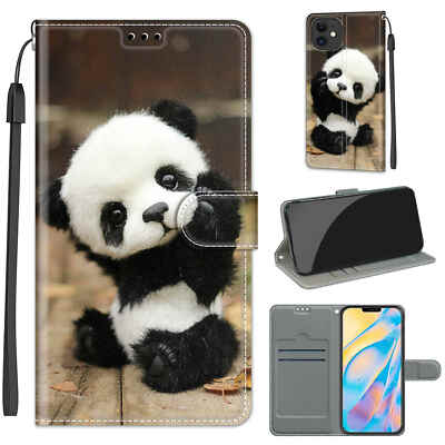 Panda Flip Wallet Phone Case For Samsung S7 S8 S9 S10 S20 S21 Note