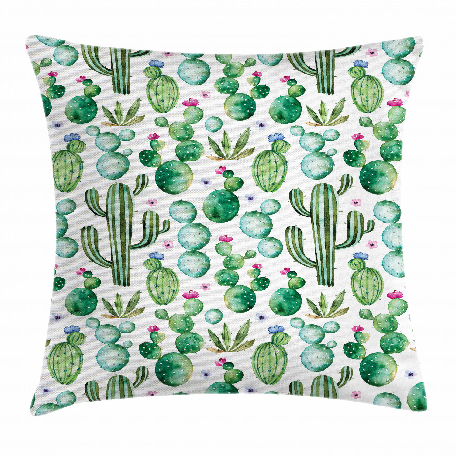 Cartoon Mexican Cactus Square Pillow Cover 16 Inches for Cozy Decor