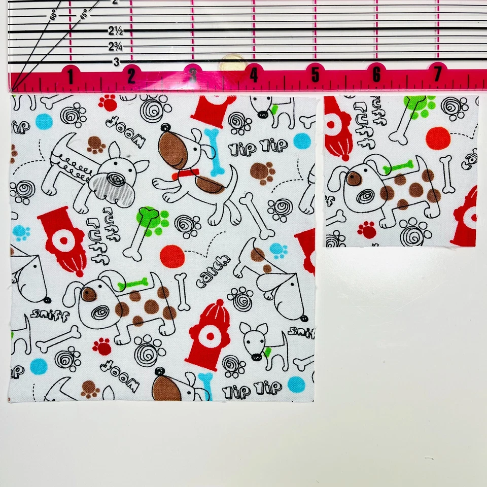 "Dijes de tela cuadrados para perros y gatos de 5" y mini dijes de 2,5"" paquete, cantidad 72" Foto 3 de 4