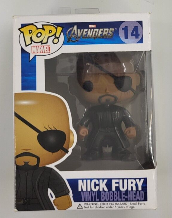 Avengers Marvel Pop #14 Nick Fury Vinilo Bobble-Head De Funko 2012 Caja Desgaste