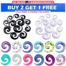 12-18PCS Acrylic Spiral Taper Stretching Kit Ear Gauges Expander Plugs 14G-20MM