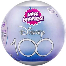 5 Surprise Mini Brands! Disney 100 Platinum Mystery Capsule (One Pack)