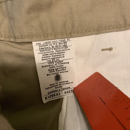 Carhartt B 129KHI Herrenhose Größe 44 x 32 unifarben vorne Arbeit khaki - Bild 8 von 9