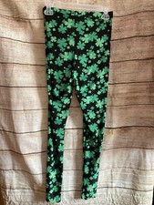St. Patrick's Day 4 Leaf clover leggings-NEW-Ladies Large