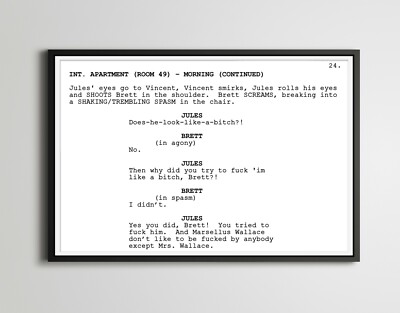 PULP FICTION Screenplay Movie POSTER! (up to 24 x 36) - Film - Script - Writing