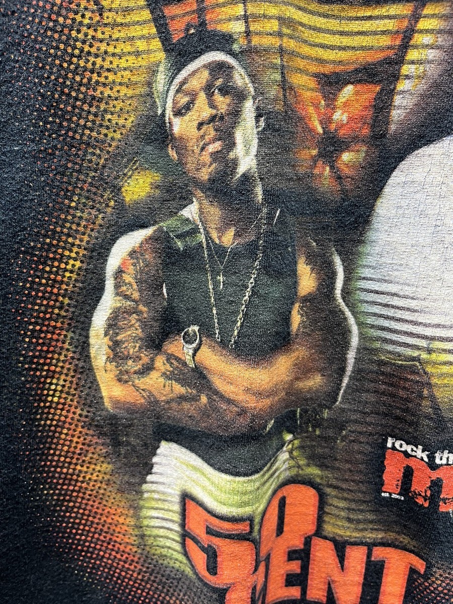 Vintage Jay-Z 50 Cent Rock The Mic Tour Rap Tee Sz S Busta Rhymes