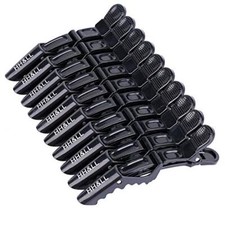 Hair Clips for Women Wide Teeth Double-Hinged 10 Count Pack of 1 Black