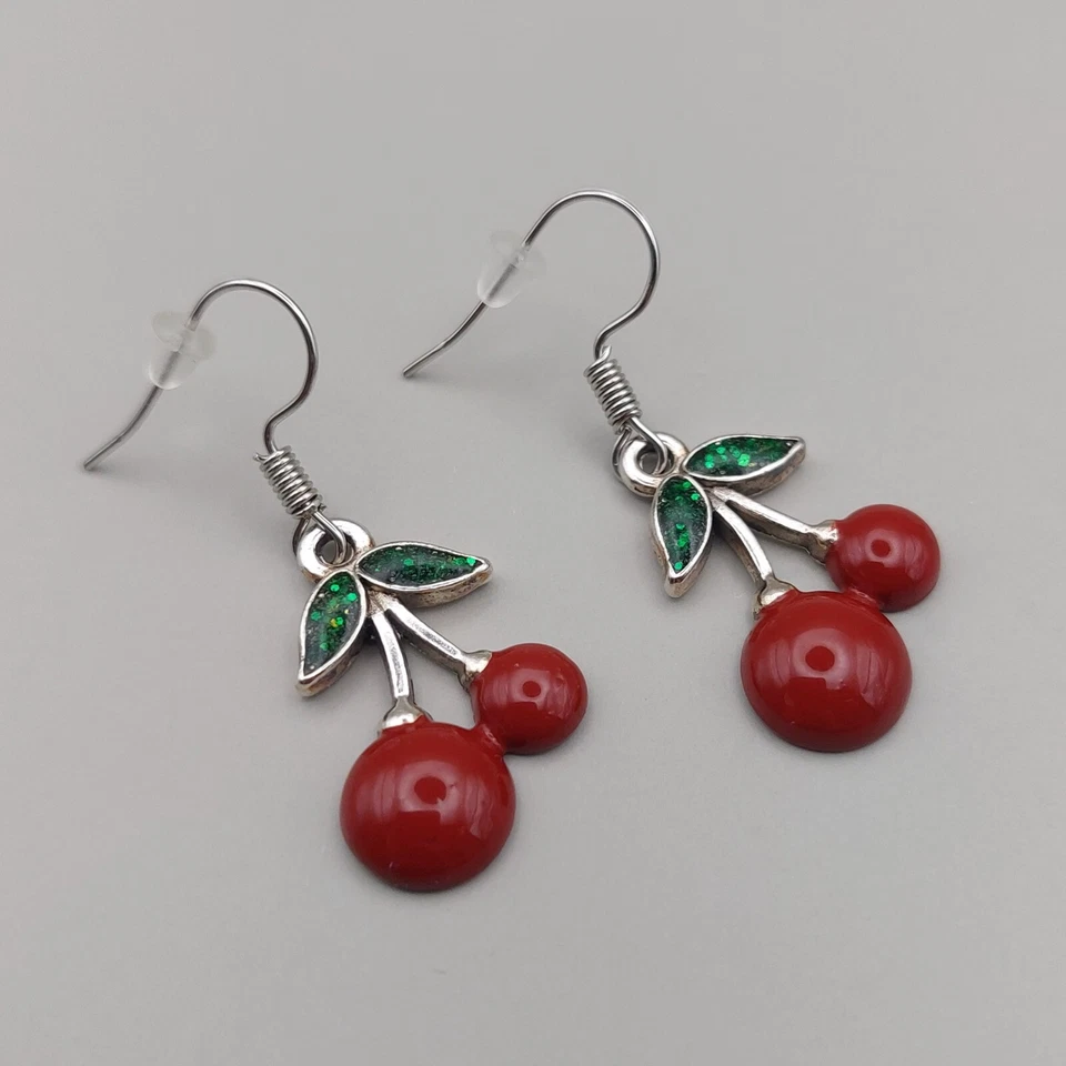 Red Cherry Jewellery Gift Set - Hand-Painted Charms for Fruit Lovers - Изображение 4 из 4