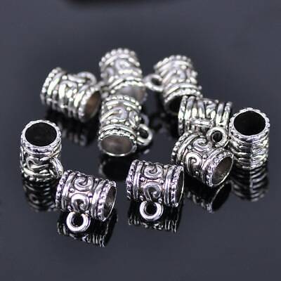 10pcs 9x7mm Tibetan Silver Metal Loose Connector Bail Beads for Jewelry Making
