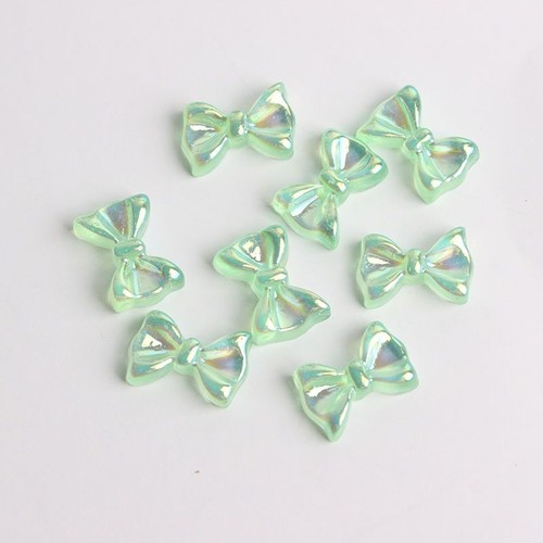 3D Nail Charms 30/100pcs Bow Tie Resin Beads White AB Rhinestone Nail Art Decor - Picture 8 of 24
