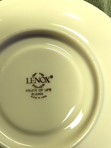 NEW Lenox Fruits of Life Saucer Round Plate Raised Fruits and Leaves - Picture 4 of 4