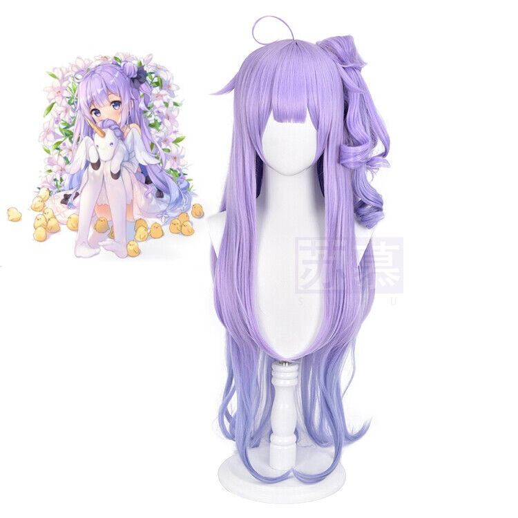 Japanese Cosplay Hairpiece Anime Azur Lane Unicorn Purple Long Hair Sweet Loli