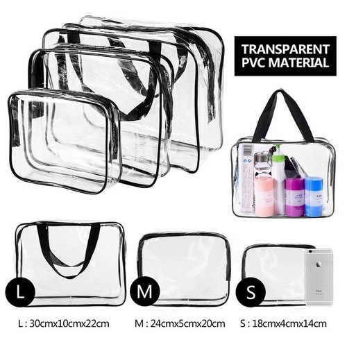 Luxurious Clear Toiletry Bags w/Hand 