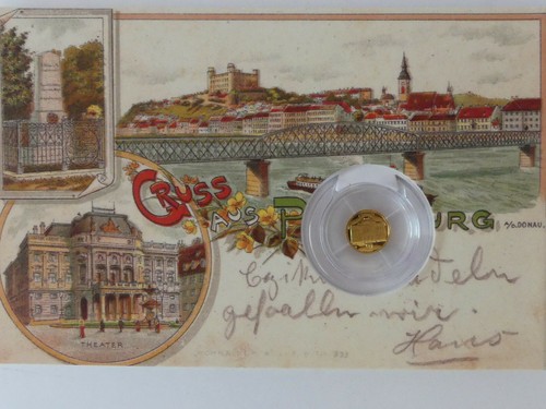 TSCHECHIEN 2020 GOLD COIN PP - HISTORISCHE ANSICHTSKARTEN - BRATISLAVA - THEATER - Picture 1 of 6