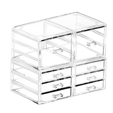 Clear Stacking Make up Organizers and Storage with 8 Drawers,9.4" Tall Acrylic M