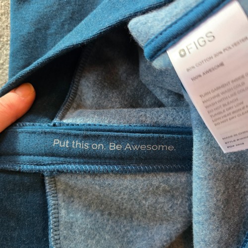 Figs Sweater Womens Size Medium Green Blue Essential 2.0 Hoodie Full Zip Pockets - Picture 5 of 16