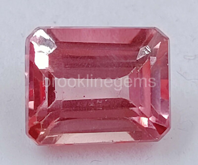 12 CT Emerald Cut Natural Peach Sapphire EGL Certified Loose Gemstone 5DJS