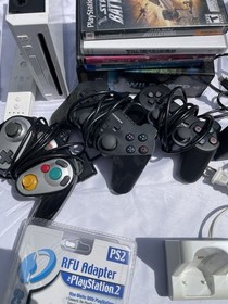 Untested Console Lot PS2 Wii DVDs Cords Controllers Accessories Bundle