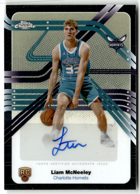 Topps NBA Chrome 2025 No. NS-LMC Liam McNeeley Rookie Next Stop Auto Signatures
