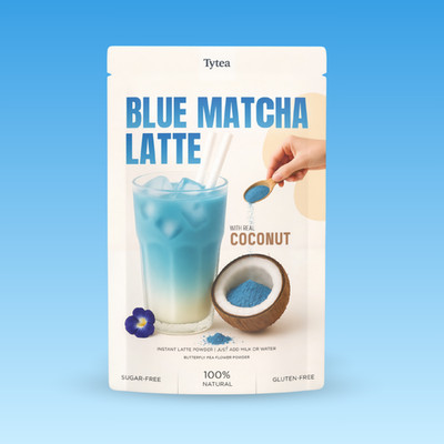 Tytea Blue Matcha Latte Powder - 100% Natural Plant-Based Caffeine-Free Beverage