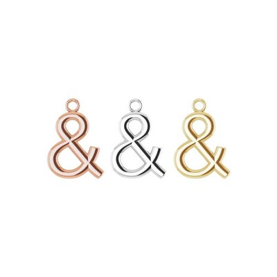 10K 14K 18K Gold, Platinum & Silver Ampersand Dangle