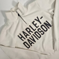 Harley Davidson Raised Letter Embroidered Logo 1/4 Zip Sweatshirt Women  s Medium